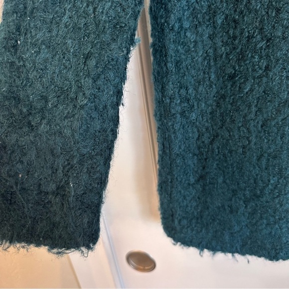 Reformation XS Teal Loki Textured Shag Boucle Teddy Sweater Mini Dress / Tunic - Picture 4 of 11